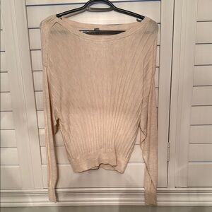 RW&CO. Beige Ribbed Knit Top